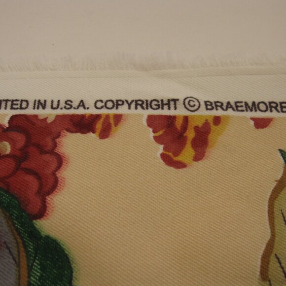 Braemore Fabric Red Yellow Floral 2.5 Yards Oversized Flowers Upholstery Cotton - Picture 6 of 7